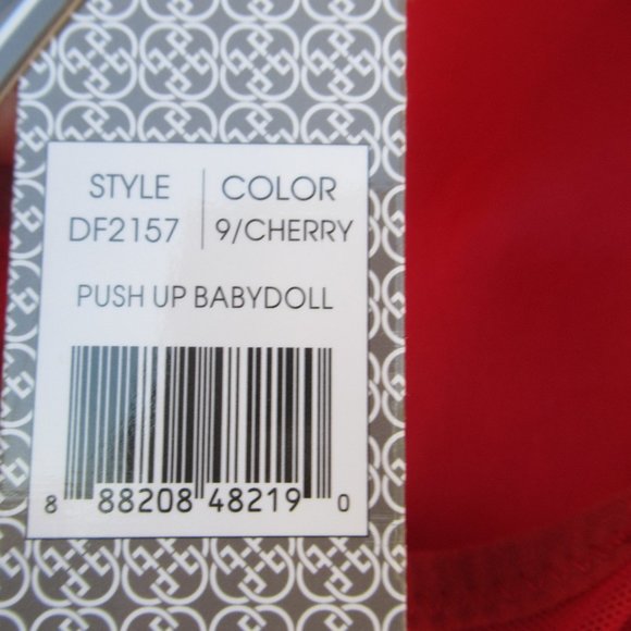 NWT push up baby doll & panty set red size S - Picture 9 of 16